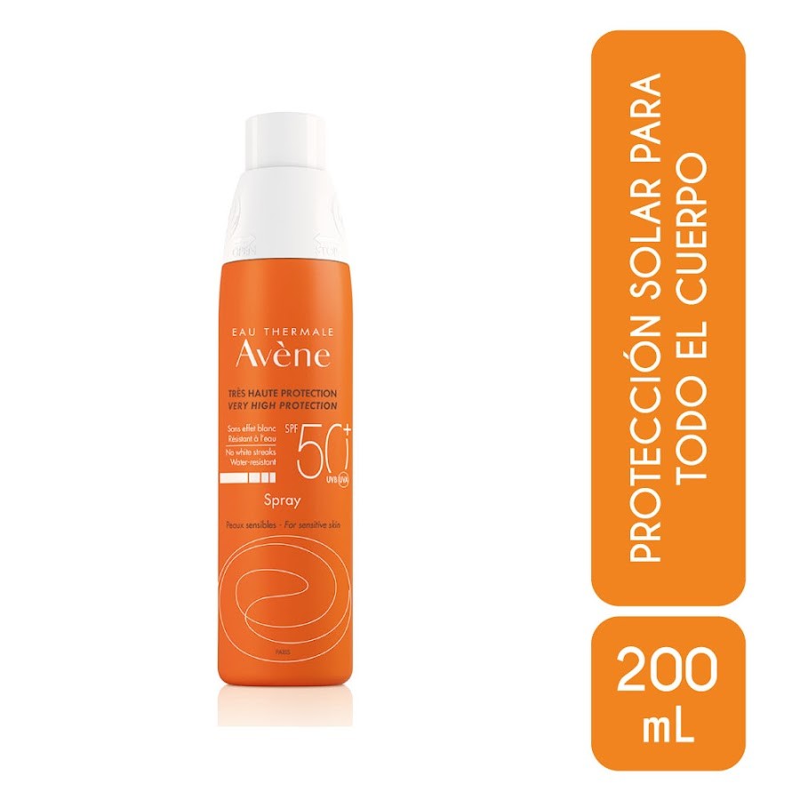 Protector Solar Avene Spray SPF 50+ Pieles Sensibles x200ml