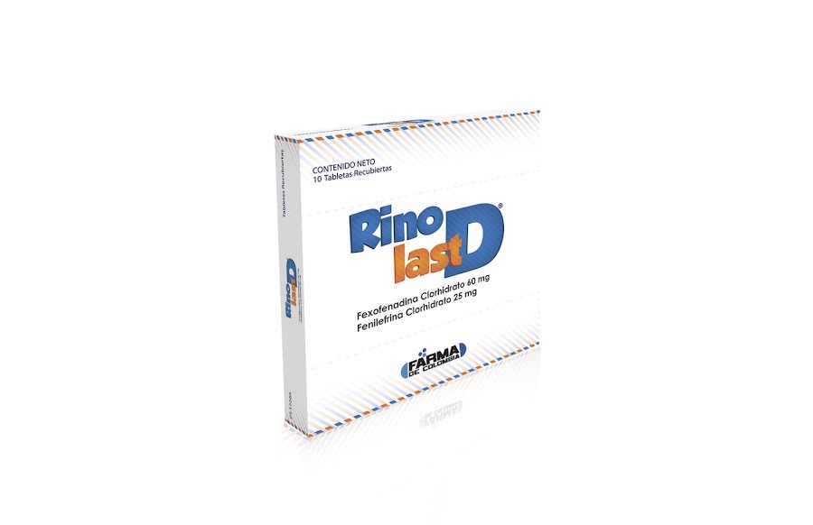 Rinolast D 60/25Mg Tabletas Caj.x10Tab. Farma Fexofenadina Fenilefrina