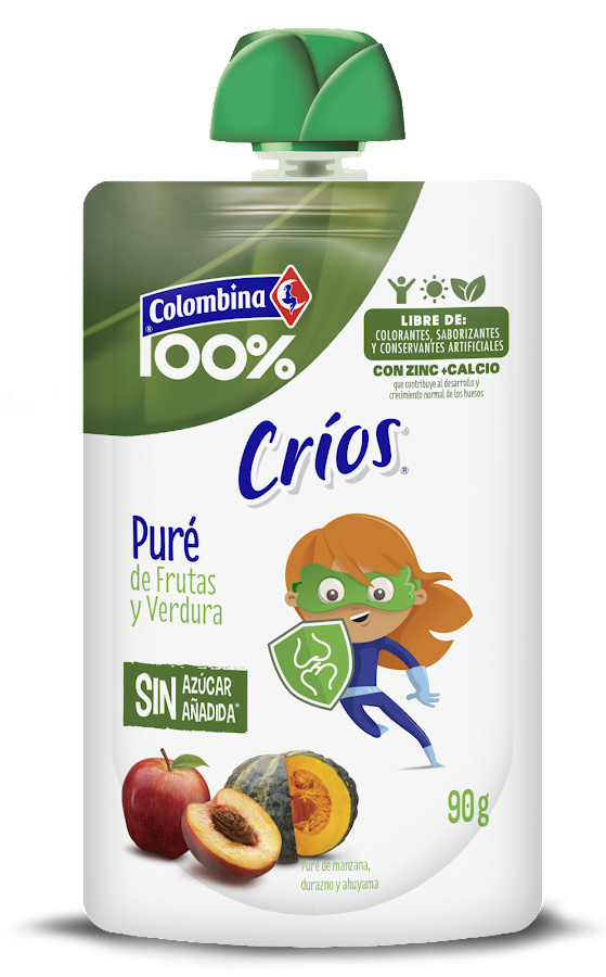 Pure Compota Crios Manzana Durazno y Ahuyama Colombina x 90Gr