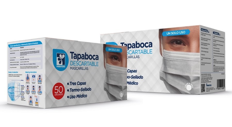 Tapabocas Termosellados Tres Capas Farmatodo Color Blanco x50 Und