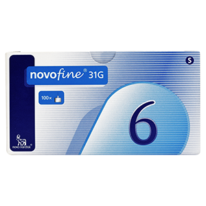 AGUJA INSULINA 31G/6MM X 100 (AZUL) (NOVOFINE)