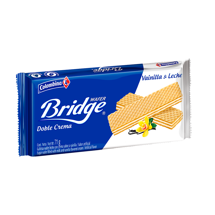 Galletas Wafer Bridge Colombina Vainilla y Leche x 71Gr