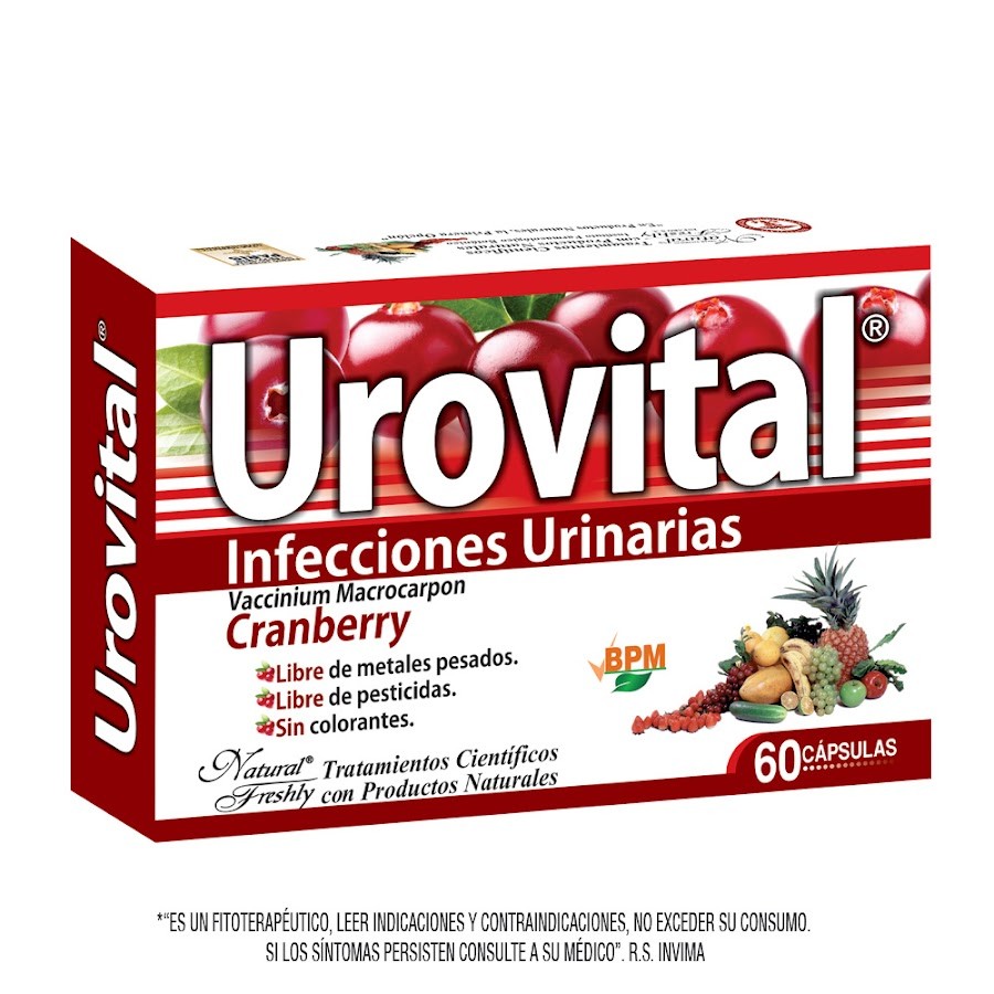 Urovital Cranberry Caja x 60 Cápsulas Natural Freshly