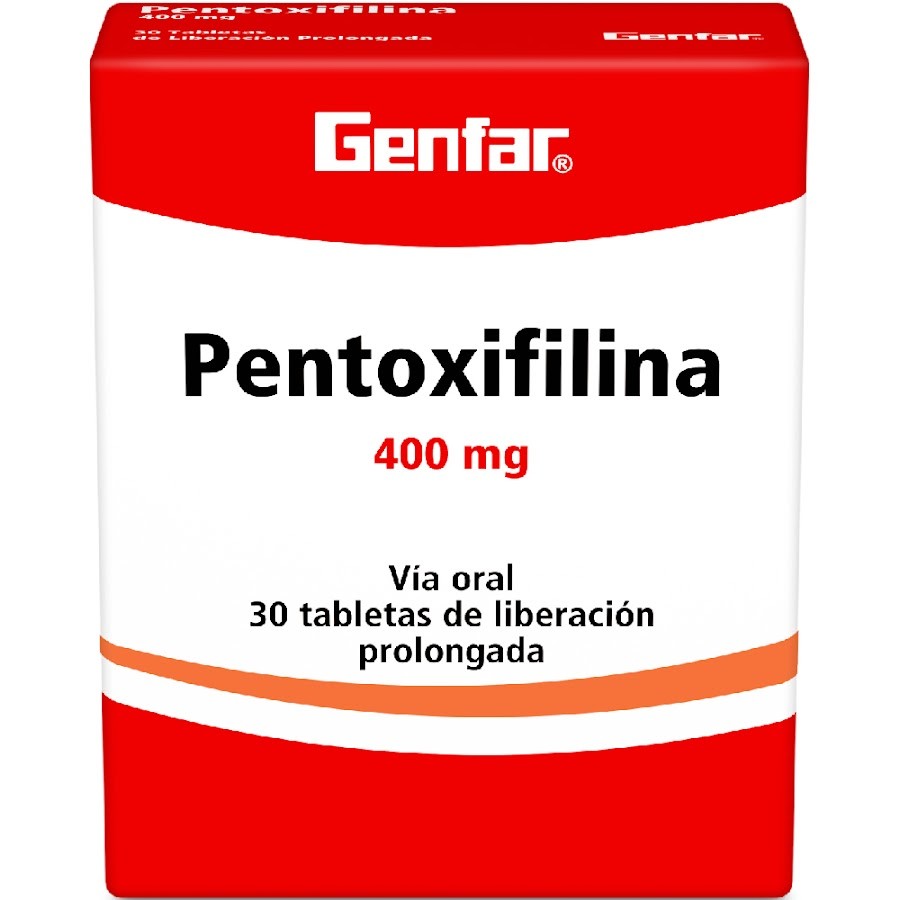 Pentoxifilina Genfar 400Mg Tabletas Caja X30Tab.