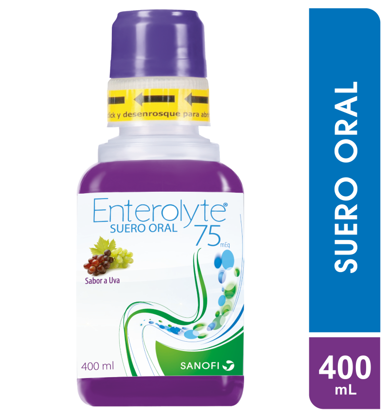 ENTEROLYTE SUERO ORAL TRATAMIENTO DESHIDRATACIÓN 75 UVA X400ML.