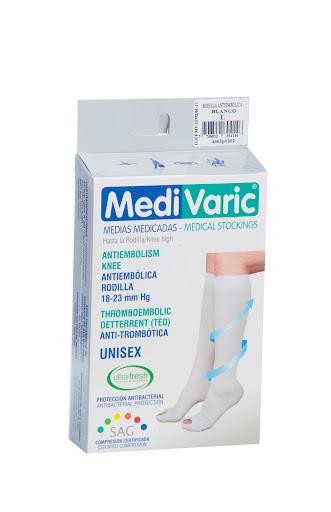 Media Medi Varic Antiembólica Rodilla Unisex L Blanco X1Und.