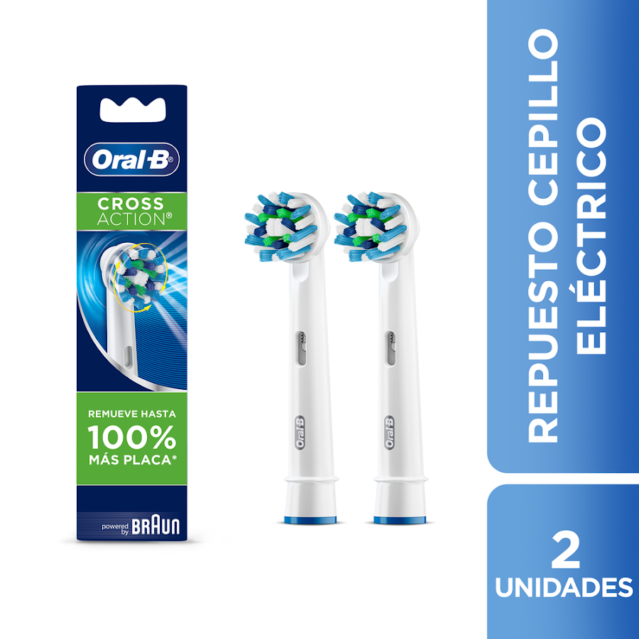 Cabezales De Repuesto Para Cepillo Eléctrico Oral-B Pro-Salud Cross Action 2 Und