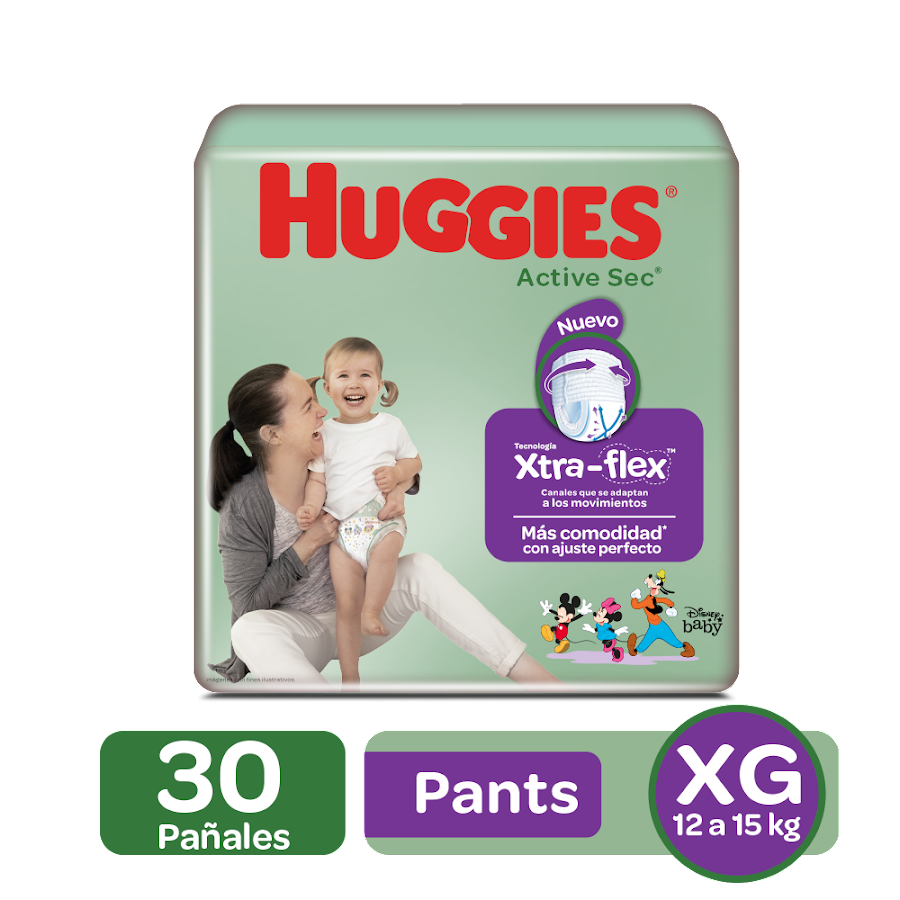 Pañales Huggies Ajuste  Perfecto Etapa 4/XG, 30Und