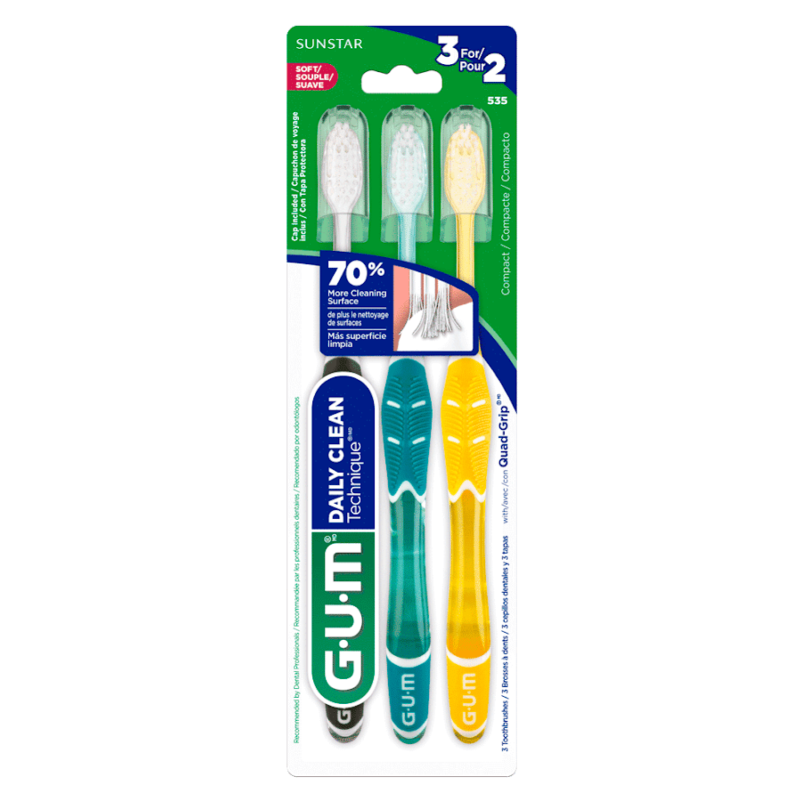 $Cepillo Dental Gum Technique Daily Clean x3und