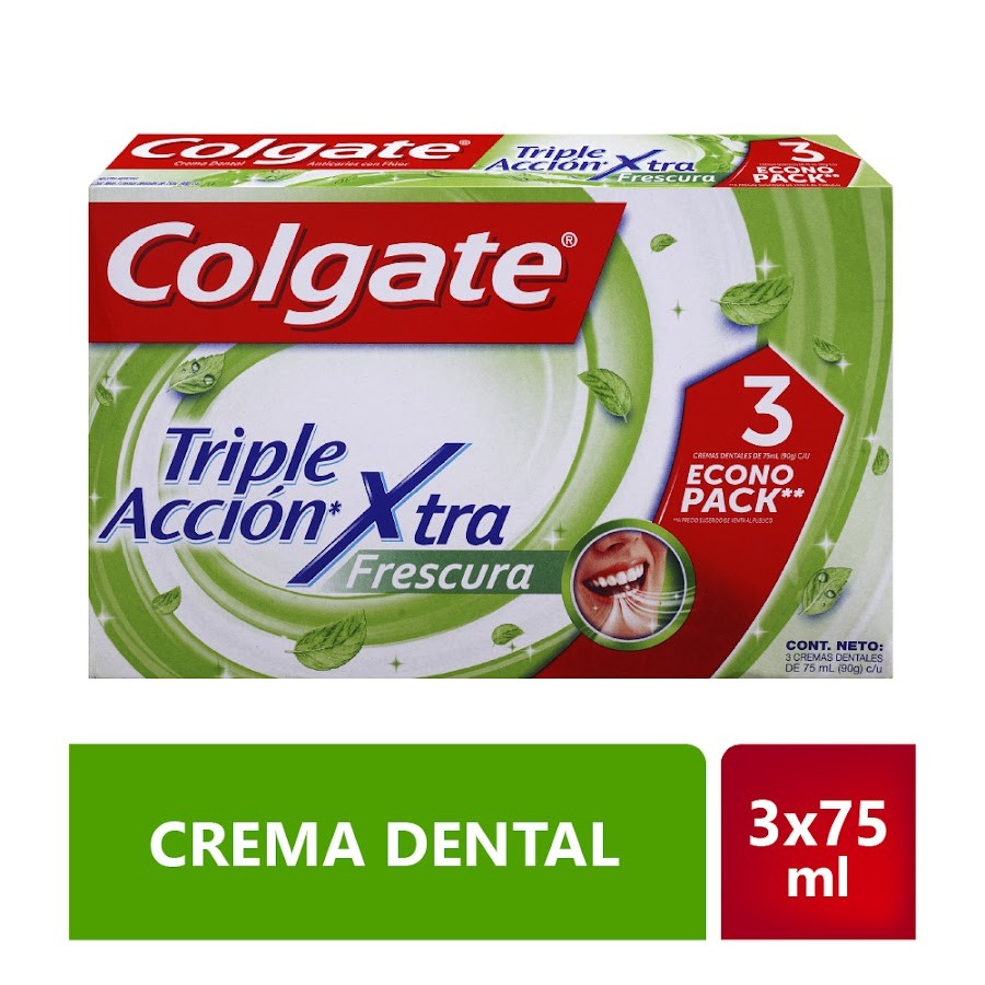 OFERTA CREMA COLGATE TRIPLE ACCIÓN EXTRAFRESCURA X 3X75