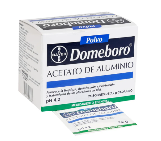 Fracción Domeboro En Polvo Acetato de Aluminio Bayer x 1 Sobre