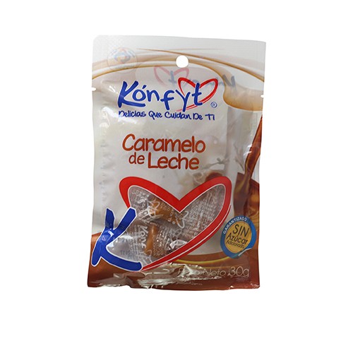 CARAMELO KÓNFYT DE LECHE 0% AZÚCAR ADICIONADA PAQUETE X30G.