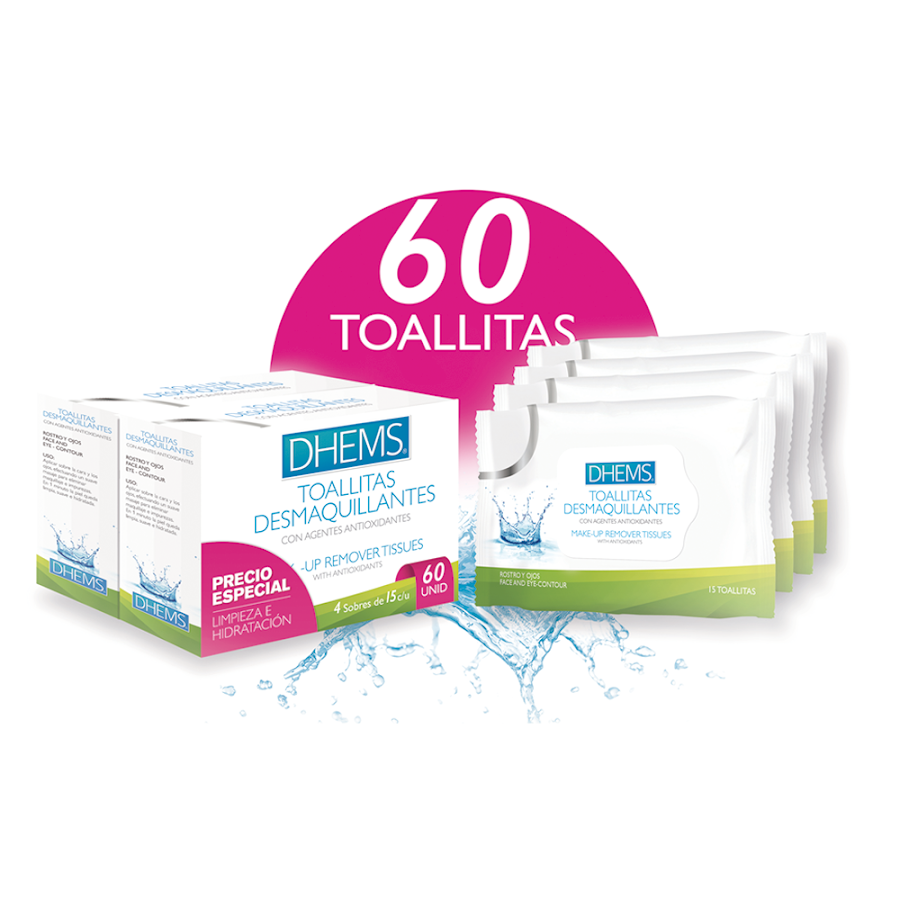 OFERTA DHEMS TOALLITAS DESMAQUILANTES X 2 UND PRECIO ESPECIAL