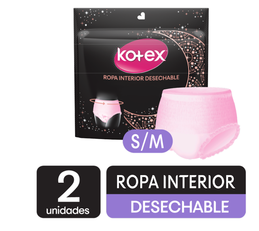 Ropa Interior Desechable Kotex Talla S-M x2 Und