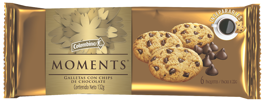 $Galletas moments chips de Chocolate X22Gr
