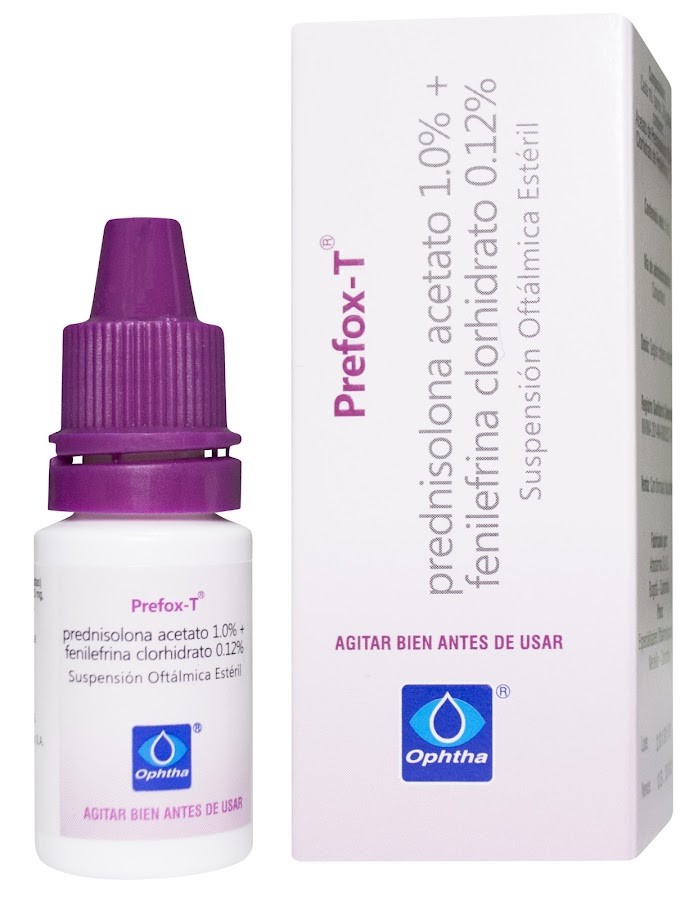 Prefox-T 1.0/0.12% Gotas Frasco x5Ml. Ophtha Prednisolona Fenilefrina