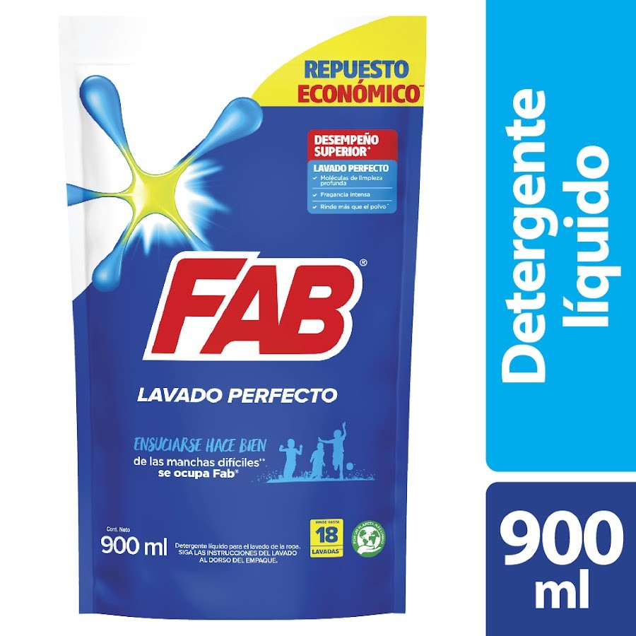 Detergente Fab Liquido Regular Doypack X900Ml.