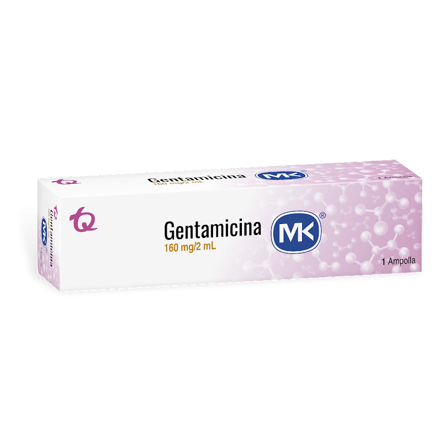 Gentamicina MK 160mg-2ml. Caja x1Amp.