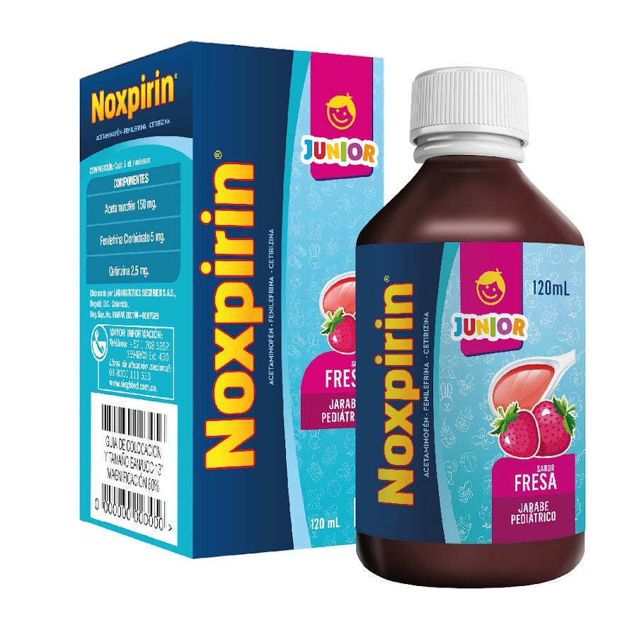 Noxpirin-F Junior Fresa Jbe.Fco.x120Ml. SIE Acetaminofén Fenilefrina