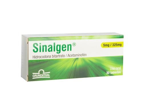 Sinalgen 5/325Mg Caja x30Tab. GRÜ Hidrocodona Bitartrato Acetaminofén