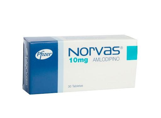 NORVAS 10MG TABLETAS CAJA X30TAB. PFIZER AMLODIPINO