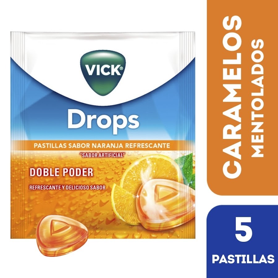 Fracción Vick +C Naranja Enriquecida Pastilla Sobre X5Pas. P&G