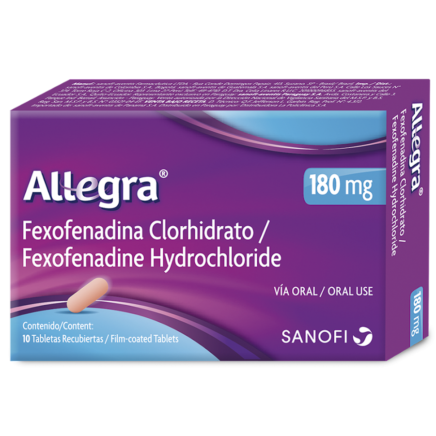 Allegra 180Mg Tabletas Caja X10Tab. Sanofi Fexofenadina Clorhidrato