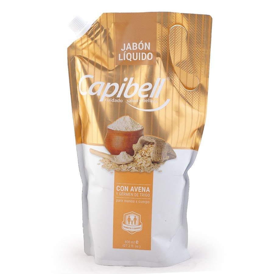 Jabon Liquido Antibacterial Capibell Con Avena x 800ml