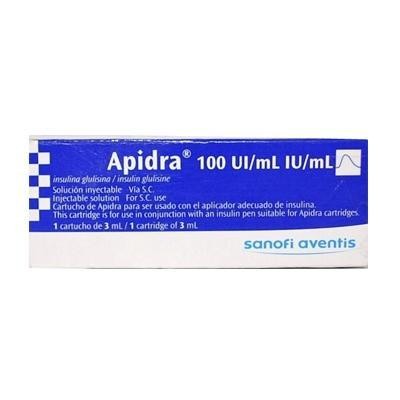 Apidra SoloStar 100Ui Cartucho Frasco X3Ml Sanofi Insulina Glulisina