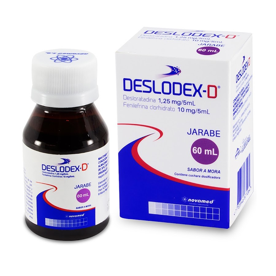Deslodex D 1.25/10Mg Jbe.Fco.x60Ml. Novamed Desloratadina Fenilefrina