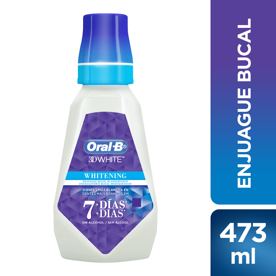Enjuague bucal ORAL-B 3D White Brilliant Fresh Sin Alcohol x473Ml