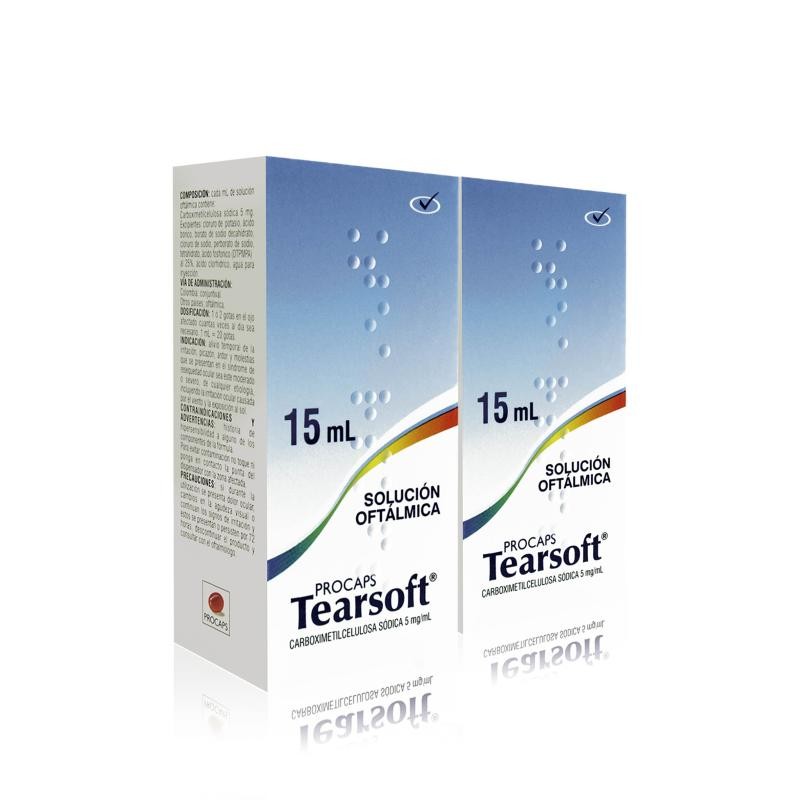 OFT Tearsoft Solución Oftálmica Pague 1 Lleve 2 Frasco x 15ml Carboximetil Celulosa