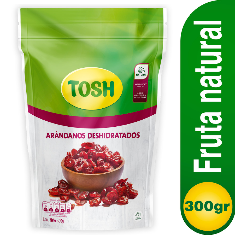 Pasabocas Tosh Arándanos Deshidratados Paquete X300G.