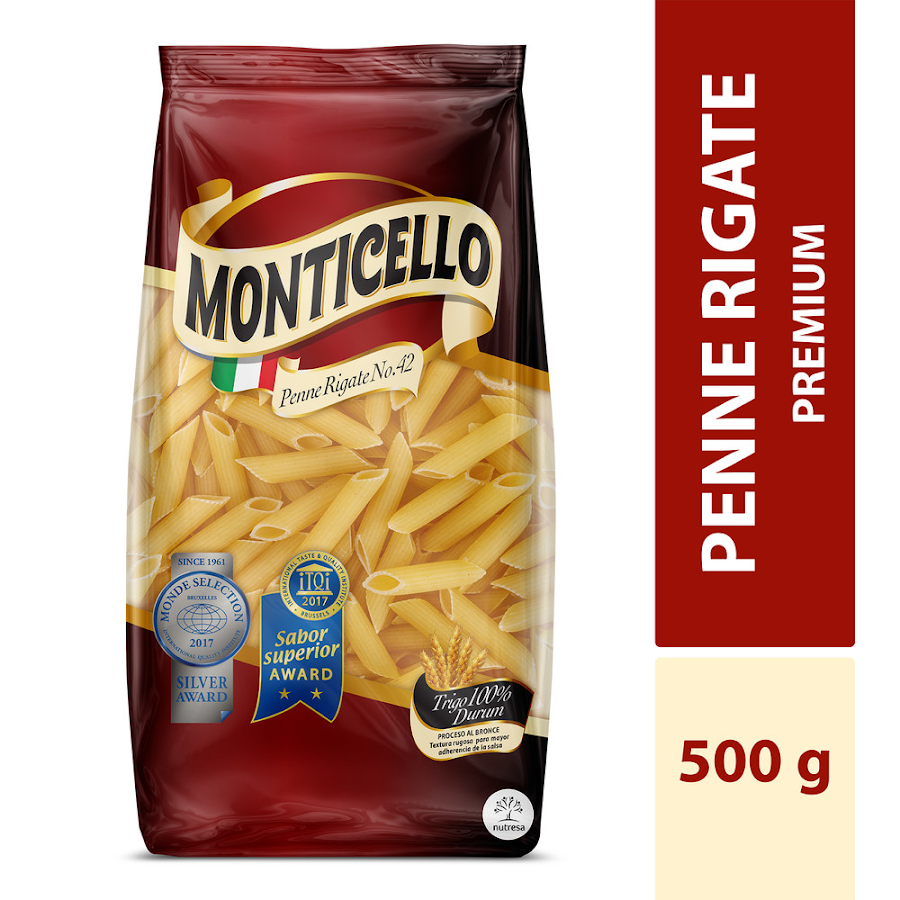 Pasta Penne Rigate Monticello N°42 x 500Gr
