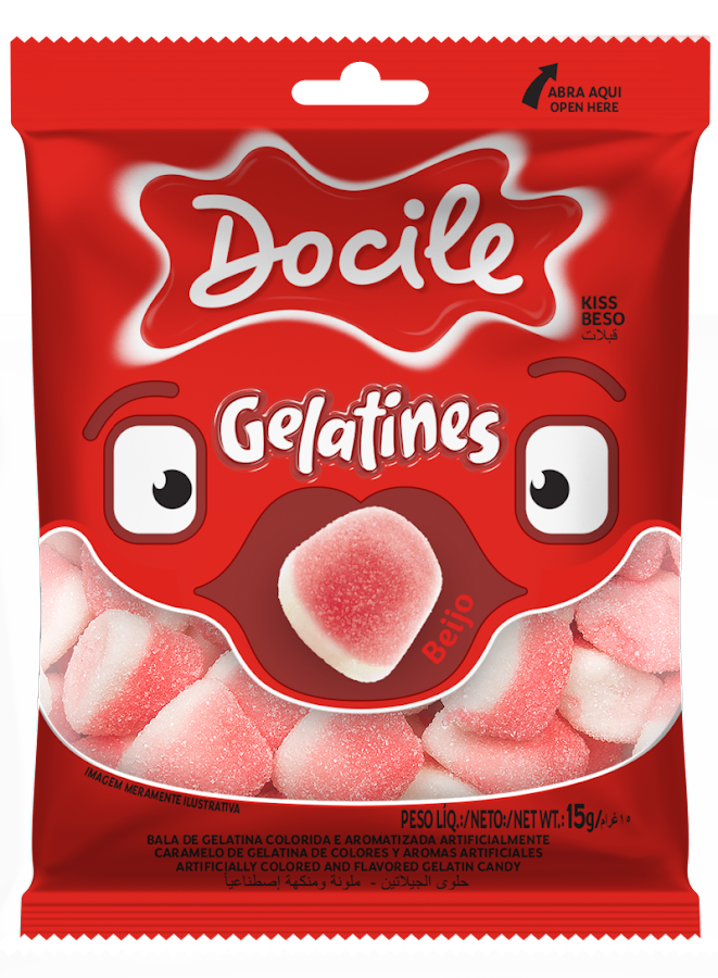 Gomitas Docile Gelatines Sabor Beso Acido x15 gr