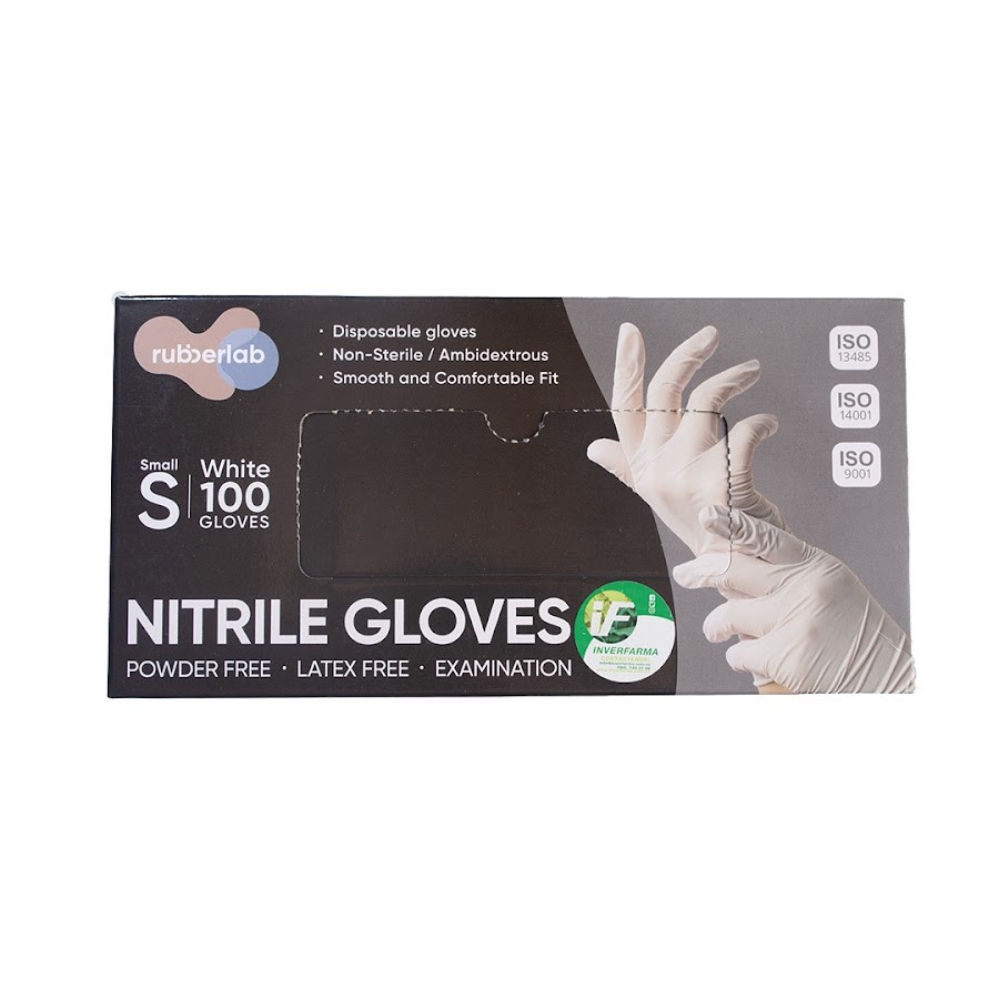 Guantes de Nitrilo Inverfarma Talla S Blanco x 100Und