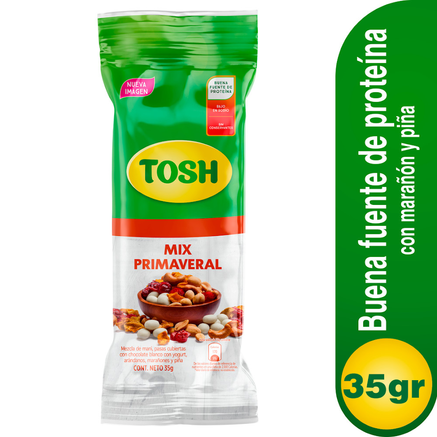 Pasabocas Tosh Mix Primaveral Paquete X35G.