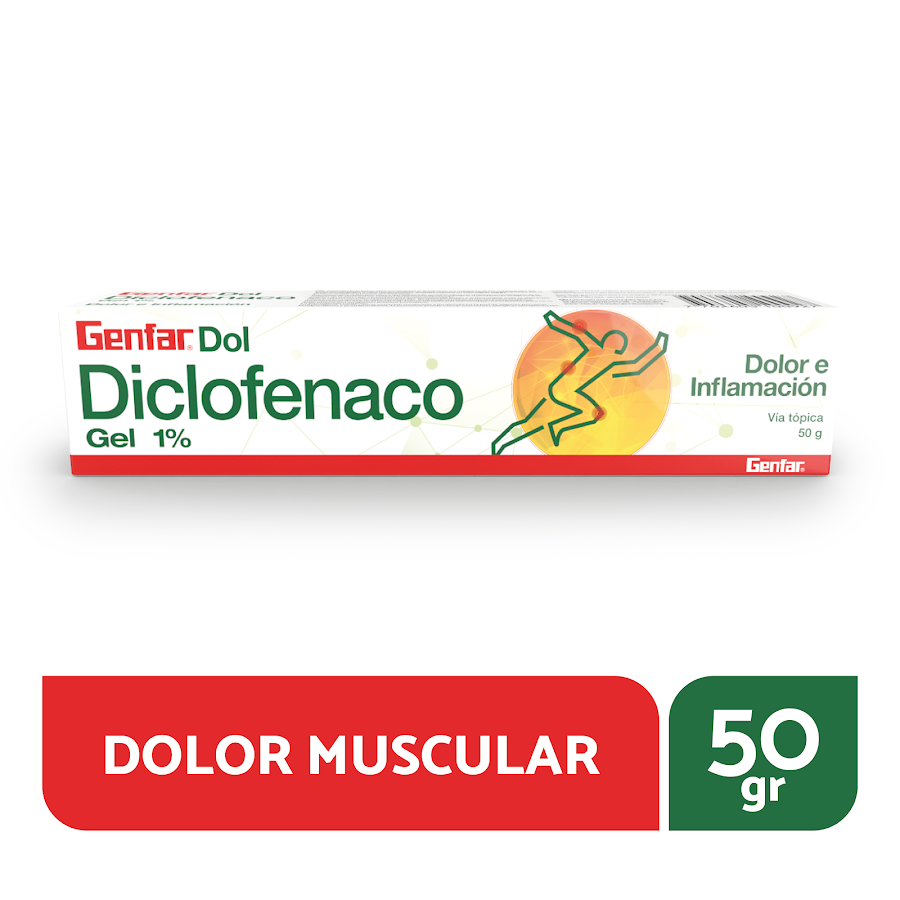 Diclofenaco Genfar Emulsión Gel 1% tubo x 50Gr