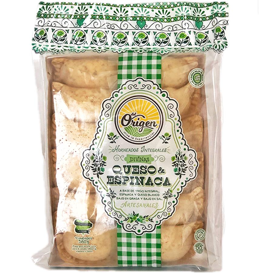 Pasabocas Horneados Queso & Espinaca del Origen x 580gr