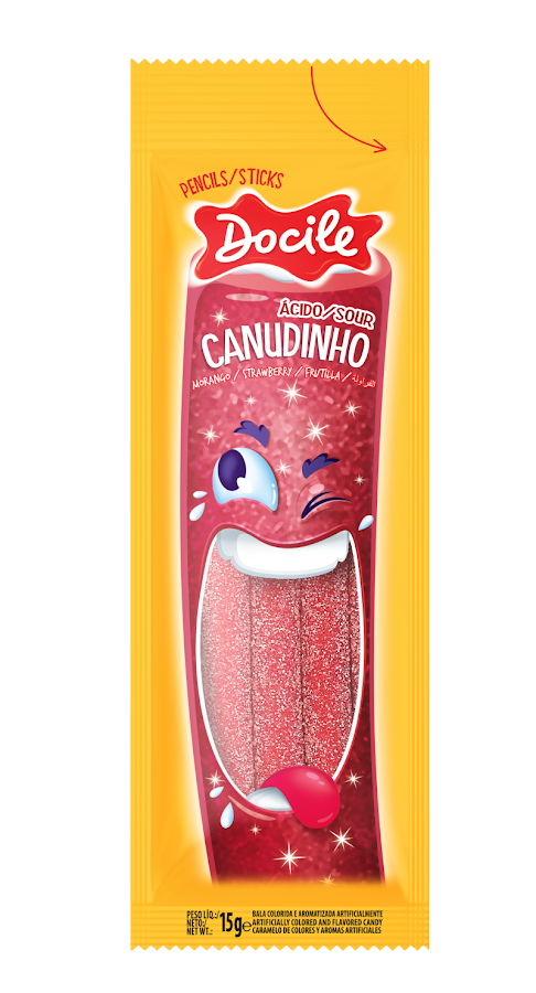 Gomitas Docile Canudinho Fresa Acida x 15gr