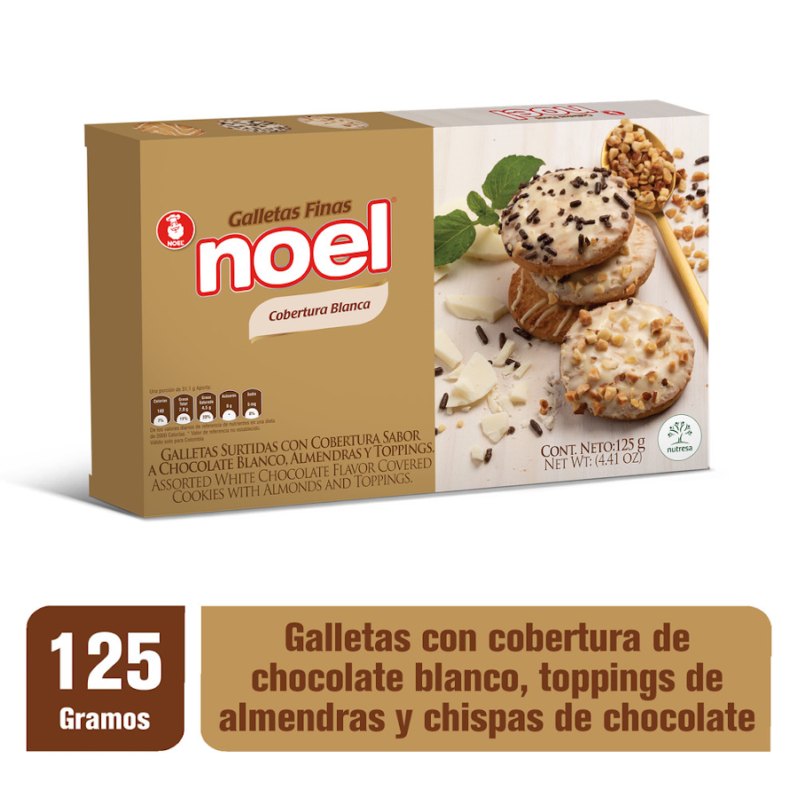 Galleta NOEL Rellena Surtido Blanca pleg x 125 gramos