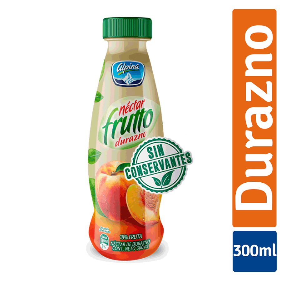NÉCTAR ALPINA FRUTTO FRUTA 18% DURAZNO X300ML.