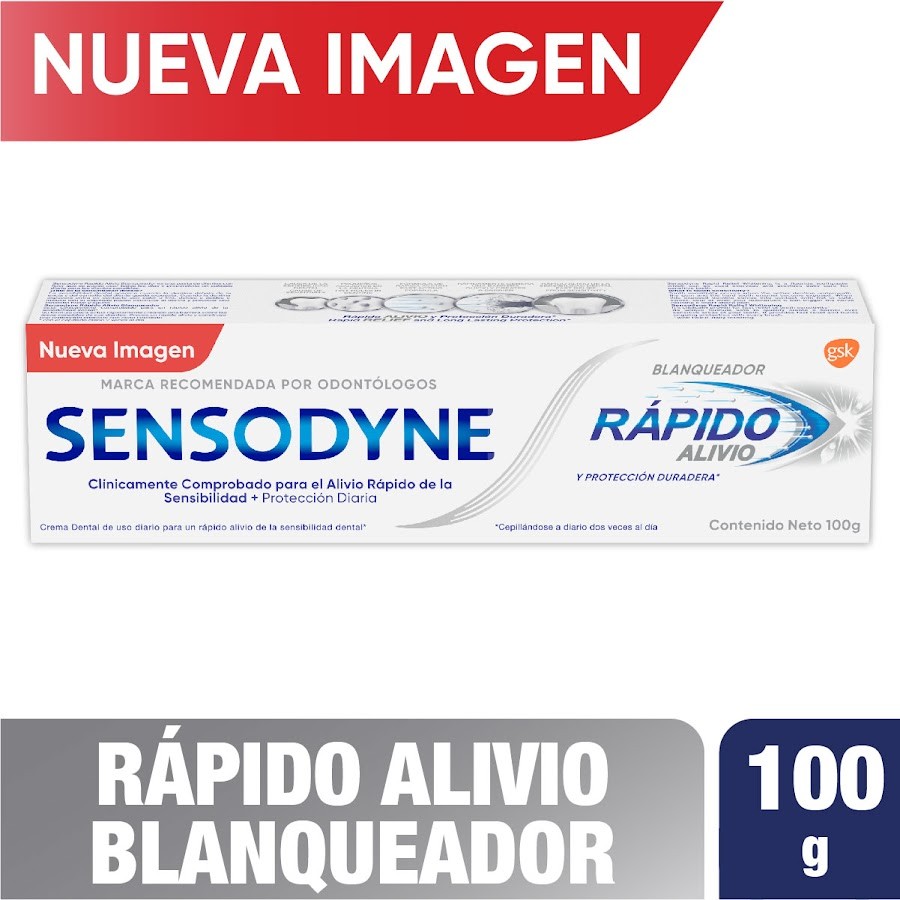 Crema Dental Sensodyne Rápido Alivio Blanqueadora x100gr