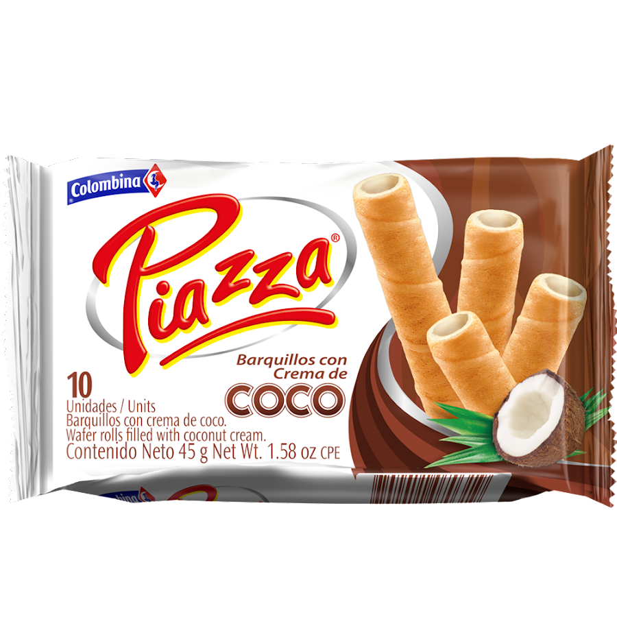Barquillo Piazza Crema de Coco x 10Und