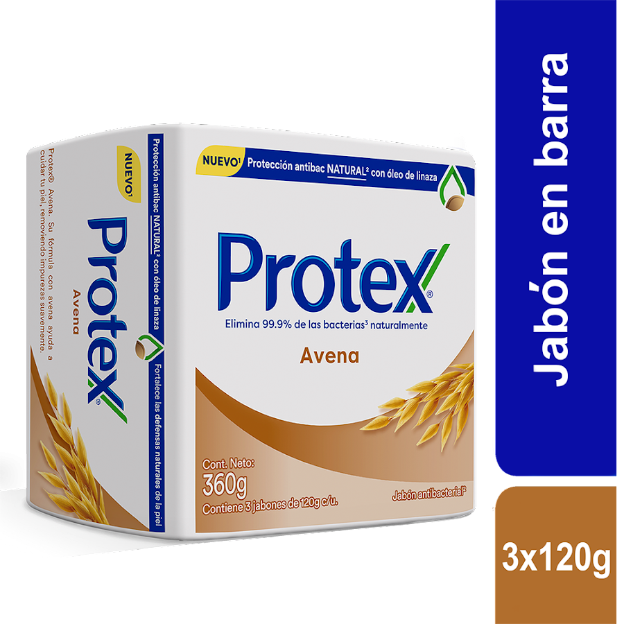 Jabón PROTEX Antibacterial Avena x120g. x3Und.