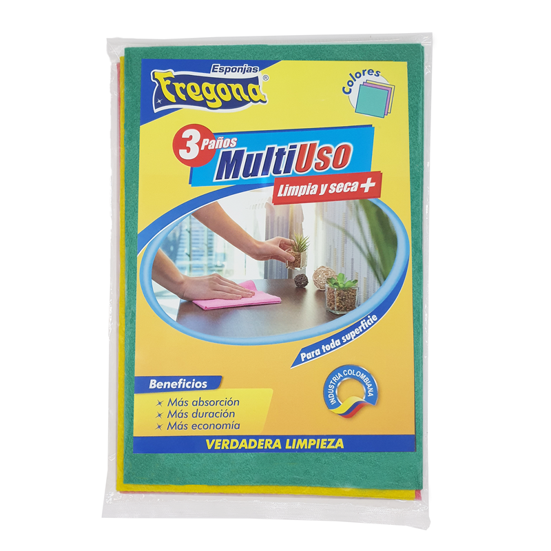 Paño Multiuso limpia y seca más Fregona X3Und