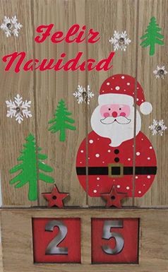 $Calendario Navideño Grand en Madera X1 Und Nav 2019