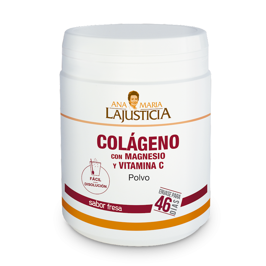 Colageno el Polvo Ana Maria La Justicia con Magnesio y Vitamina C Sabor a Fresa x 350Gr