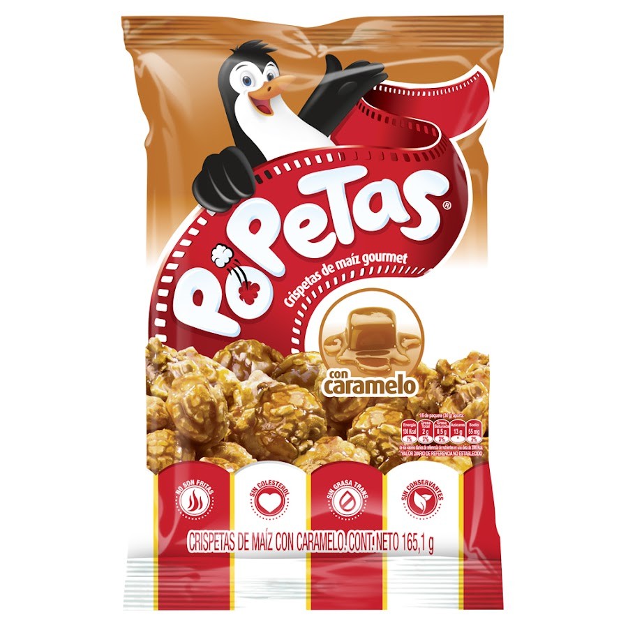 CRISPETAS POPETAS CARAMELO PAQUETE X165.1G.