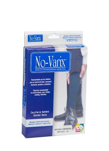 Medias No Varix Mediana Compresión Caballero Navy Azul L Par X1Und